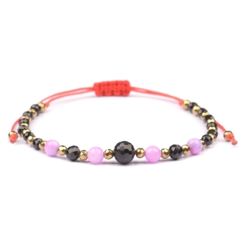 Bransoletka celebrytka czarny TURMALIN JADEIT HEMATYT ochrona i odwaga